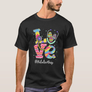 Stethoscope Love Paediatrics Nurse Funny Easter Eg T-Shirt