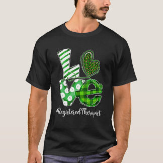 Stethoscope Love Registered Therapist Plaid St Pat T-Shirt