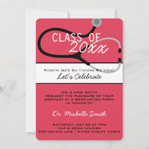 Stethoscope Medical Doctor Graduation Announcement