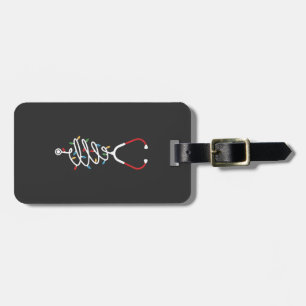 Stethoscope Medical Supplies Christmas Tree Lights Luggage Tag