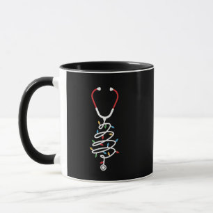 Stethoscope Medical Supplies Christmas Tree Lights Mug