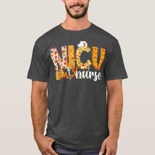 Stethoscope NICU Nurse Fall Yall Autumn Leaves Tha T-Shirt