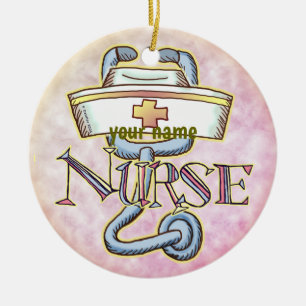 Stethoscope nurse  ceramic ornament