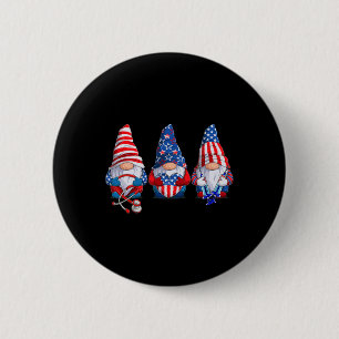 Stethoscope Nurse Life 4th July Gnome Nurse Indepe 6 Cm Round Badge