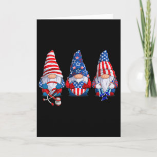Stethoscope Nurse Life 4th July Gnome Nurse Indepe Card