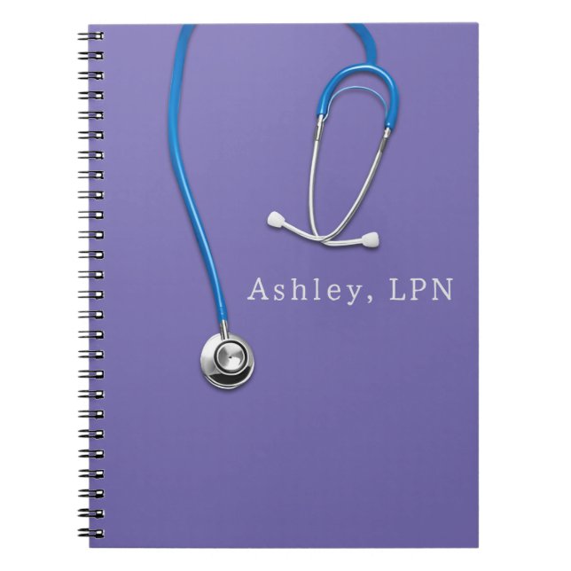 Stethoscope Nurse LPN Spiral Photo Notebook (Front)
