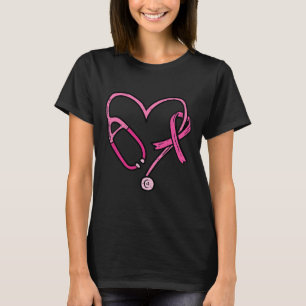 Stethoscope Nurse Medical Breast Cancer Awareness T-Shirt