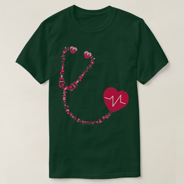 Stethoscope Nurse T-Shirt (Design Front)