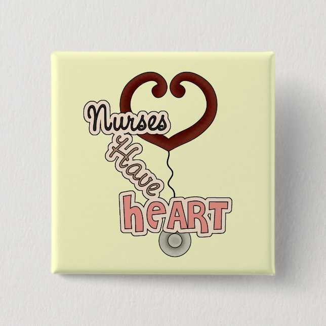 Stethoscope Nurses Have Heart T-shirts and GIfts 15 Cm Square Badge (Front)
