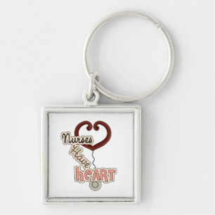 Stethoscope Nurses Have Heart T-shirts and GIfts Key Ring