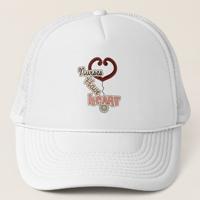 Stethoscope Nurses Have Heart T-shirts and GIfts Trucker Hat (Front)