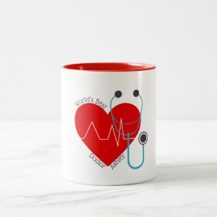 Stethoscope Personalised World's Best Doctor Nurse Two-Tone Coffee Mug