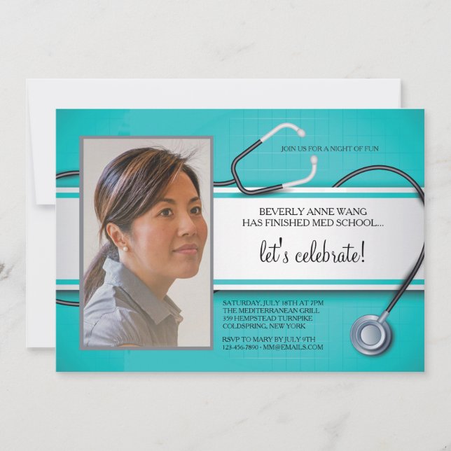 Stethoscope Photo Invitations (Front)