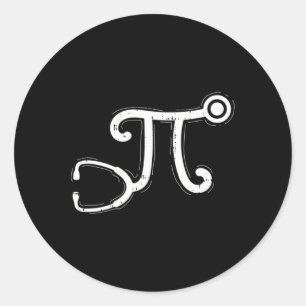 Stethoscope Pi Day Cool Math Symbols Registered Nu Classic Round Sticker