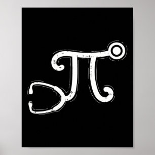 Stethoscope Pi Day Cool Math Symbols Registered Nu Poster