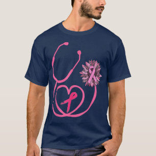 Stethoscope Pink Ribbon Breast Cancer Awareness Mo T-Shirt