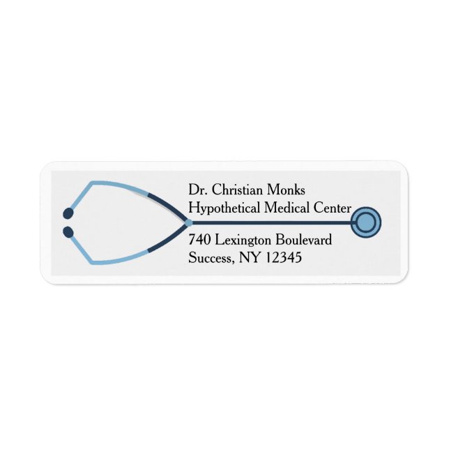 Stethoscope Return Address Label  (Front)