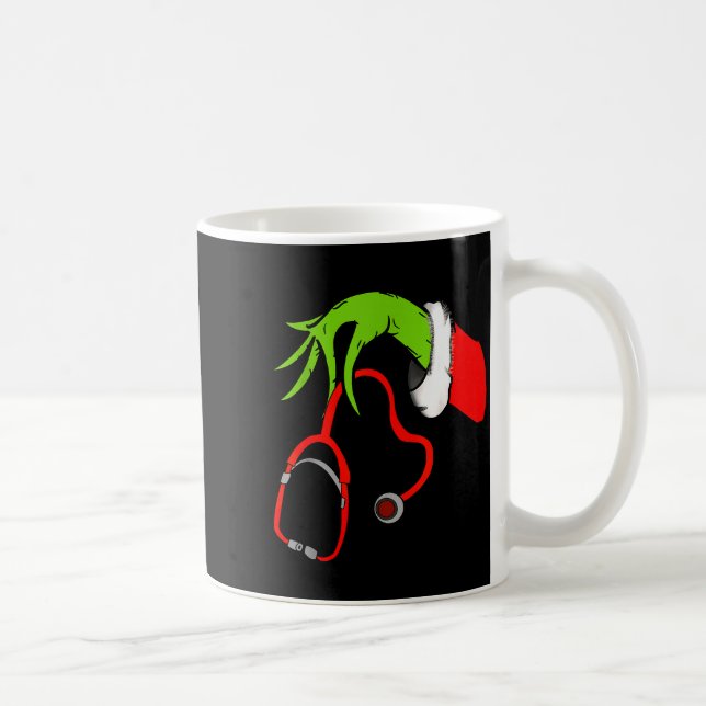 Stethoscope Santa Funny Christmas Xmas Nurse Nursi Coffee Mug (Right)