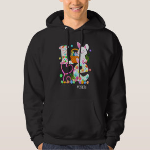 Stethoscope Scrub CNA Nurse Life Easter Day Cute B Hoodie