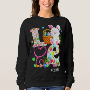 Stethoscope Scrub Cna Nurse Life Easter Day Cute B Sweatshirt