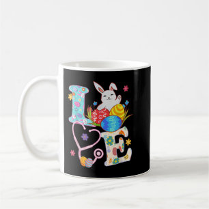Stethoscope Scrub Life Nurse Bunny Easter Day Outf Coffee Mug