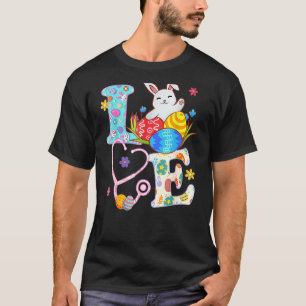 Stethoscope Scrub Life Nurse Bunny Easter Day Outf T-Shirt