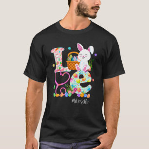 Stethoscope Scrub Nurse Life Easter Day Cute Bunny T-Shirt