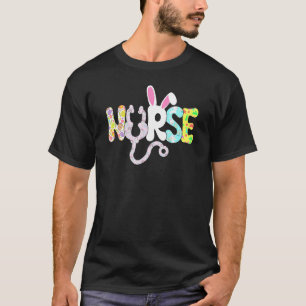 Stethoscope Scrub Nurse Life Easter Day Cute Bunny T-Shirt