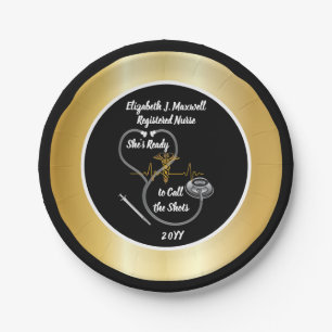 Stethoscope   She's Ready to Call the Shots Paper Plate