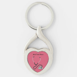 Stethoscope Silver Heat Keychian Key Ring
