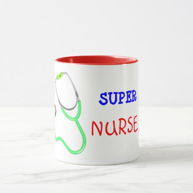 Stethoscope Super Nurse Coffee Mug (Center)