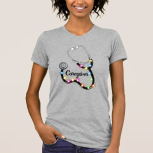 Stethoscope With Christmas Lights Merry Xmas Nurse T-Shirt