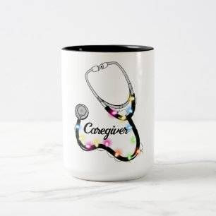 Stethoscope With Christmas Lights Merry Xmas Nurse Two-Tone Coffee Mug