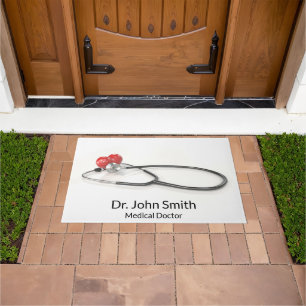 Stethoscope with Heart   Medical Care & Healthcare Doormat