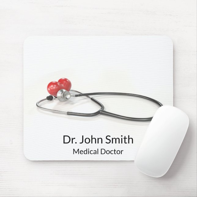 Stethoscope with Heart | Medical Care & Healthcare Mouse Pad (With Mouse)