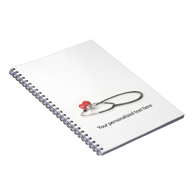 Stethoscope with Heart | Medical Care & Healthcare Notebook (Right Side)