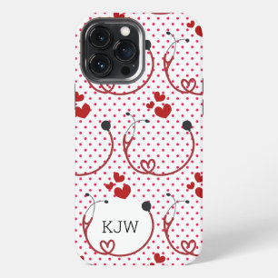 Stethoscopes and Hearts Monogram  iPhone 13 Pro Max Case