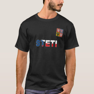 Steti Czech Republic Heart Flag Lion Coat Of Arm E T-Shirt