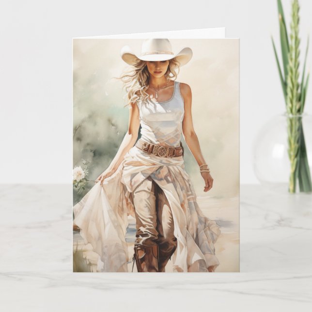 Stetson & Lace Wedding: A Bride's Story Card (Front)