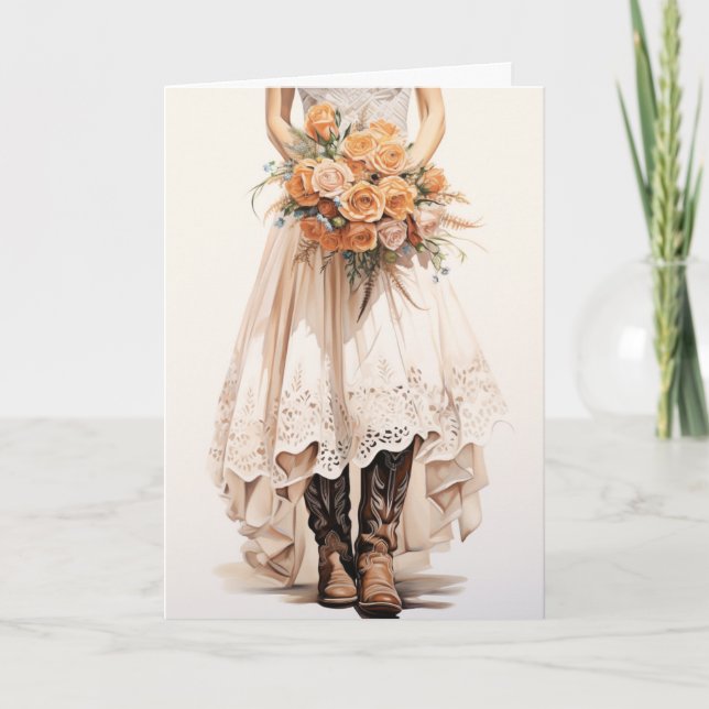 Stetson & Lace Wedding: Bouquet Bliss Card (Front)