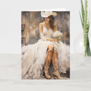 Stetson & Lace Wedding: Prairie Petals Card