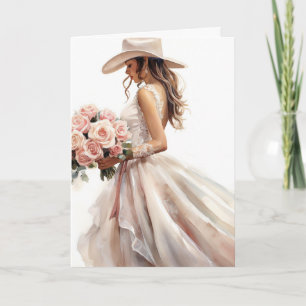 Stetson & Lace Wedding: Rustic Rose Card