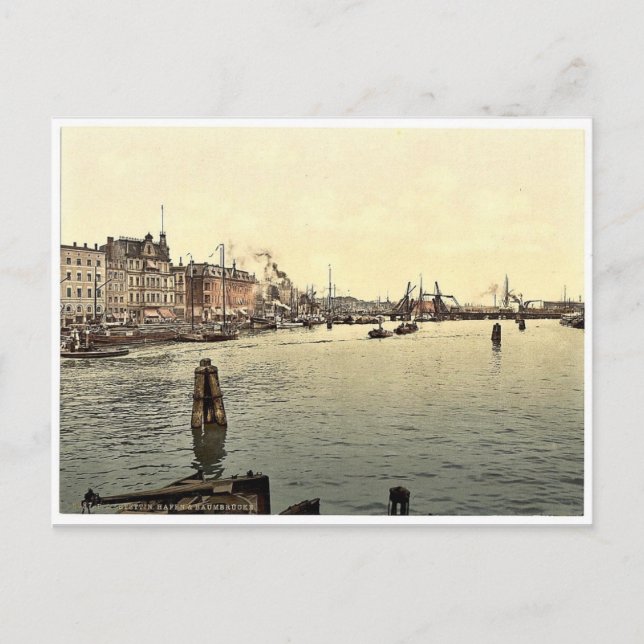 Stettin Harbour, Pommeraina, Germany (i.e., Szczec Postcard (Front)