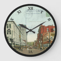 Steubenville Ohio Postcard Clock - Market St 1940
