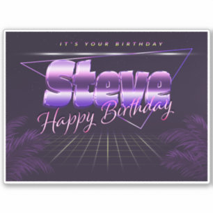 Steve Name First name lila retro Sticker Birthday