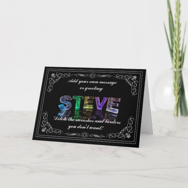 Steve -  Name in Lights greeting card (Photo) (Front)