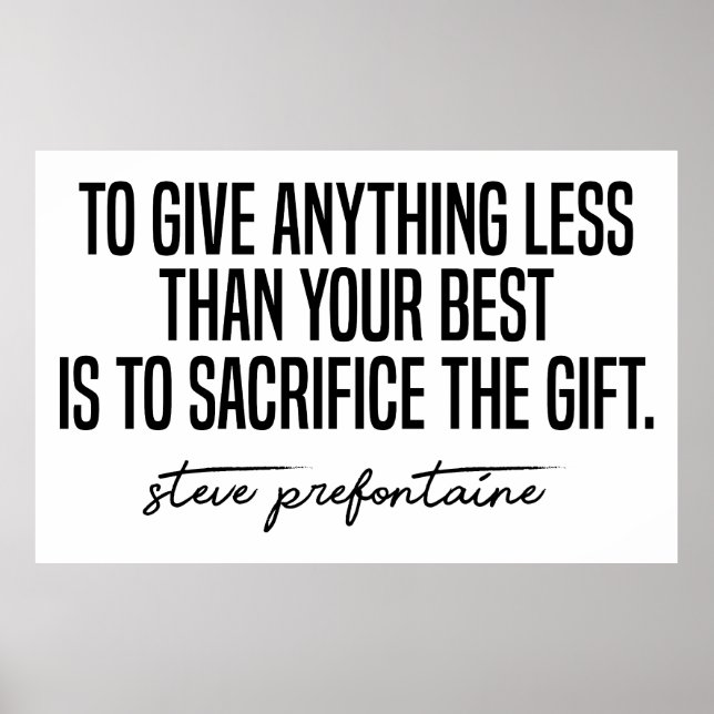 Steve Prefontaine Quote Poster (Front)