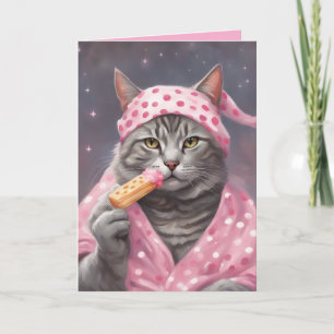 Steve the Tabby sweet dream and Happy Birthday Card