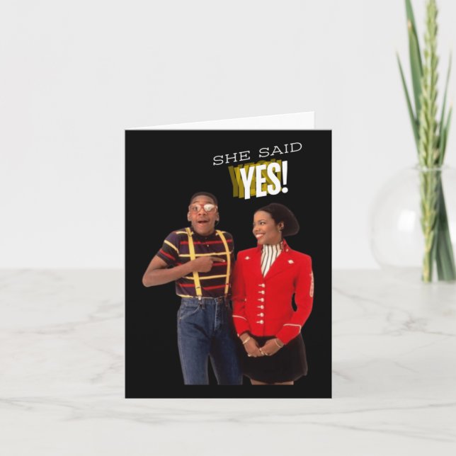 Steve Urkel Family S She Said Yes! Sticker  Card (Front)