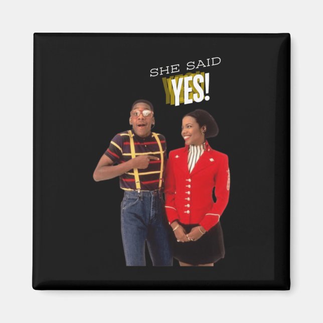 Steve Urkel Family S She Said Yes! Sticker  Magnet (Front)
